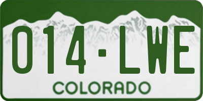 CO license plate 014LWE