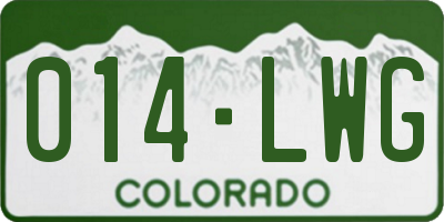 CO license plate 014LWG