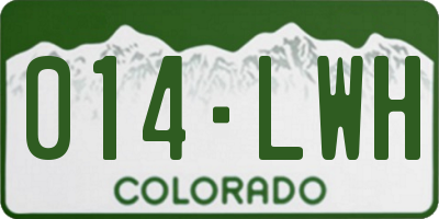 CO license plate 014LWH