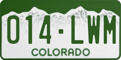 CO license plate 014LWM