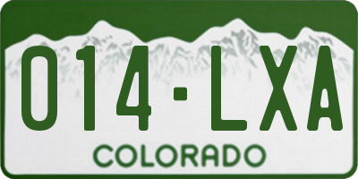CO license plate 014LXA