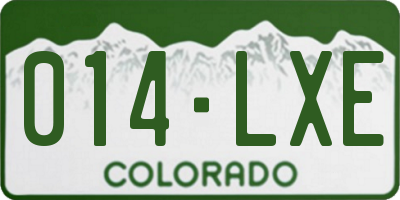 CO license plate 014LXE
