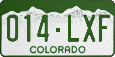CO license plate 014LXF