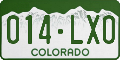 CO license plate 014LXO