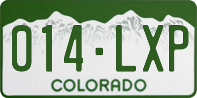 CO license plate 014LXP