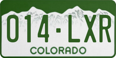 CO license plate 014LXR