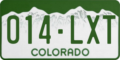CO license plate 014LXT