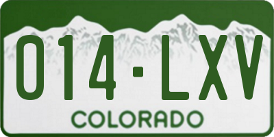 CO license plate 014LXV