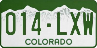 CO license plate 014LXW