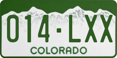 CO license plate 014LXX