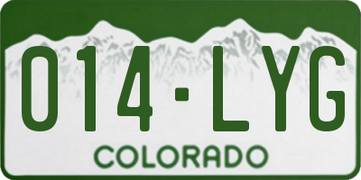 CO license plate 014LYG
