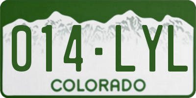 CO license plate 014LYL