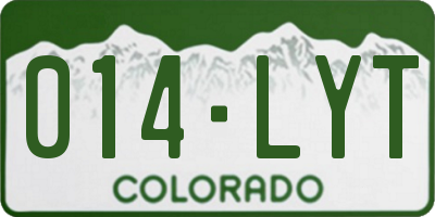 CO license plate 014LYT