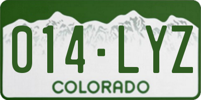 CO license plate 014LYZ
