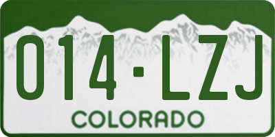CO license plate 014LZJ