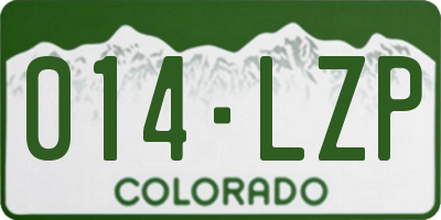 CO license plate 014LZP