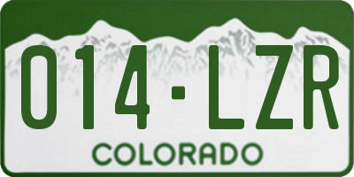 CO license plate 014LZR