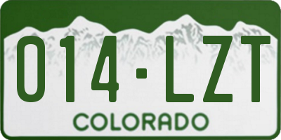 CO license plate 014LZT