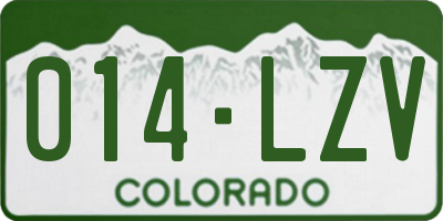 CO license plate 014LZV