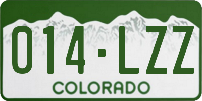 CO license plate 014LZZ