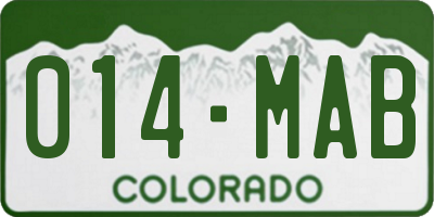 CO license plate 014MAB