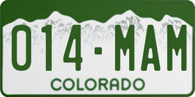 CO license plate 014MAM