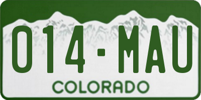 CO license plate 014MAU