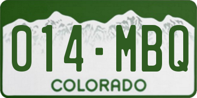 CO license plate 014MBQ