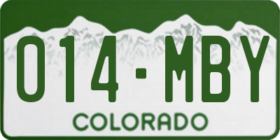 CO license plate 014MBY