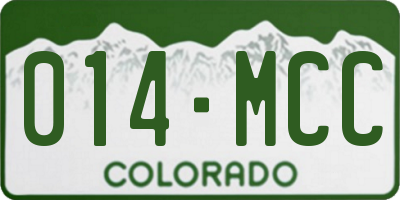 CO license plate 014MCC