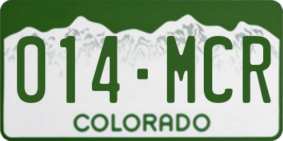 CO license plate 014MCR