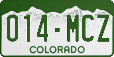 CO license plate 014MCZ