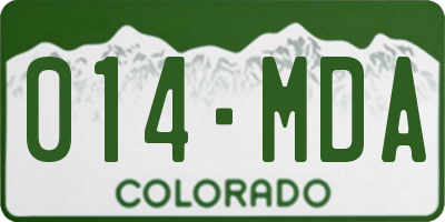 CO license plate 014MDA