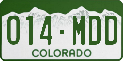 CO license plate 014MDD