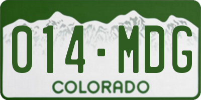 CO license plate 014MDG
