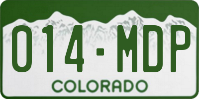 CO license plate 014MDP