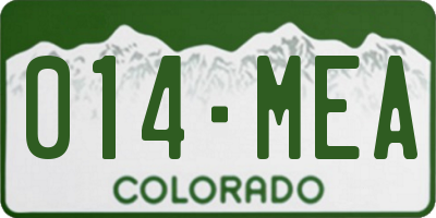 CO license plate 014MEA