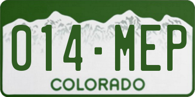CO license plate 014MEP