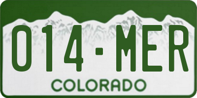 CO license plate 014MER