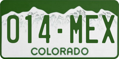 CO license plate 014MEX