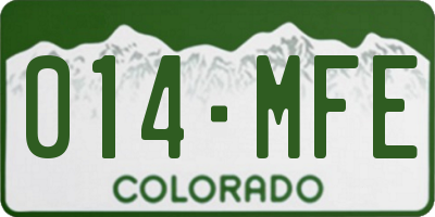 CO license plate 014MFE
