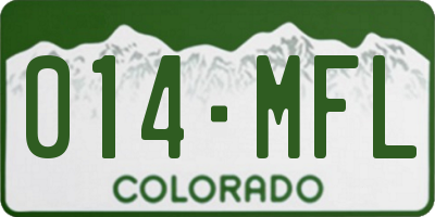 CO license plate 014MFL
