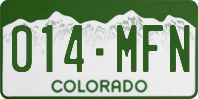 CO license plate 014MFN