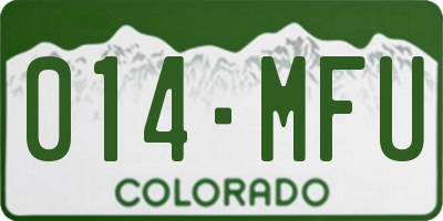 CO license plate 014MFU