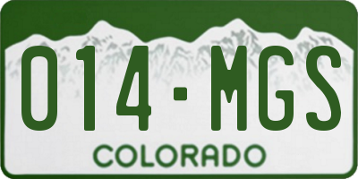 CO license plate 014MGS