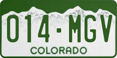CO license plate 014MGV