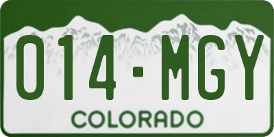 CO license plate 014MGY