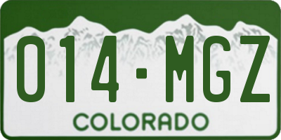 CO license plate 014MGZ