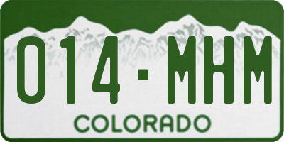 CO license plate 014MHM