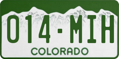 CO license plate 014MIH